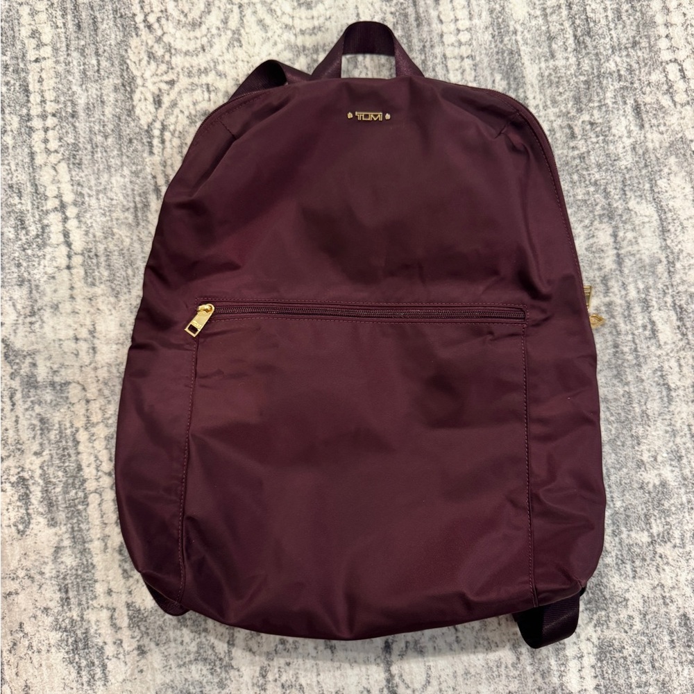 Tumi Just in Case Deep Red/Purple Backpack and Pouch